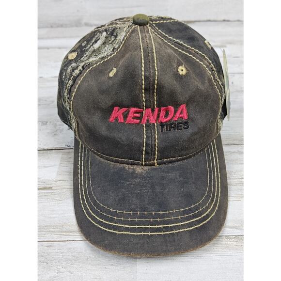 Mossy Oak Kenda Tires Men's/Women's Strapback Hat Brown With Camo Sz OSFM W/Tag - Picture 1 of 6